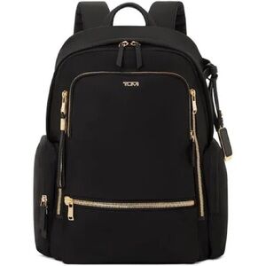 Tumi Women's Black Backpack with Gold Accents